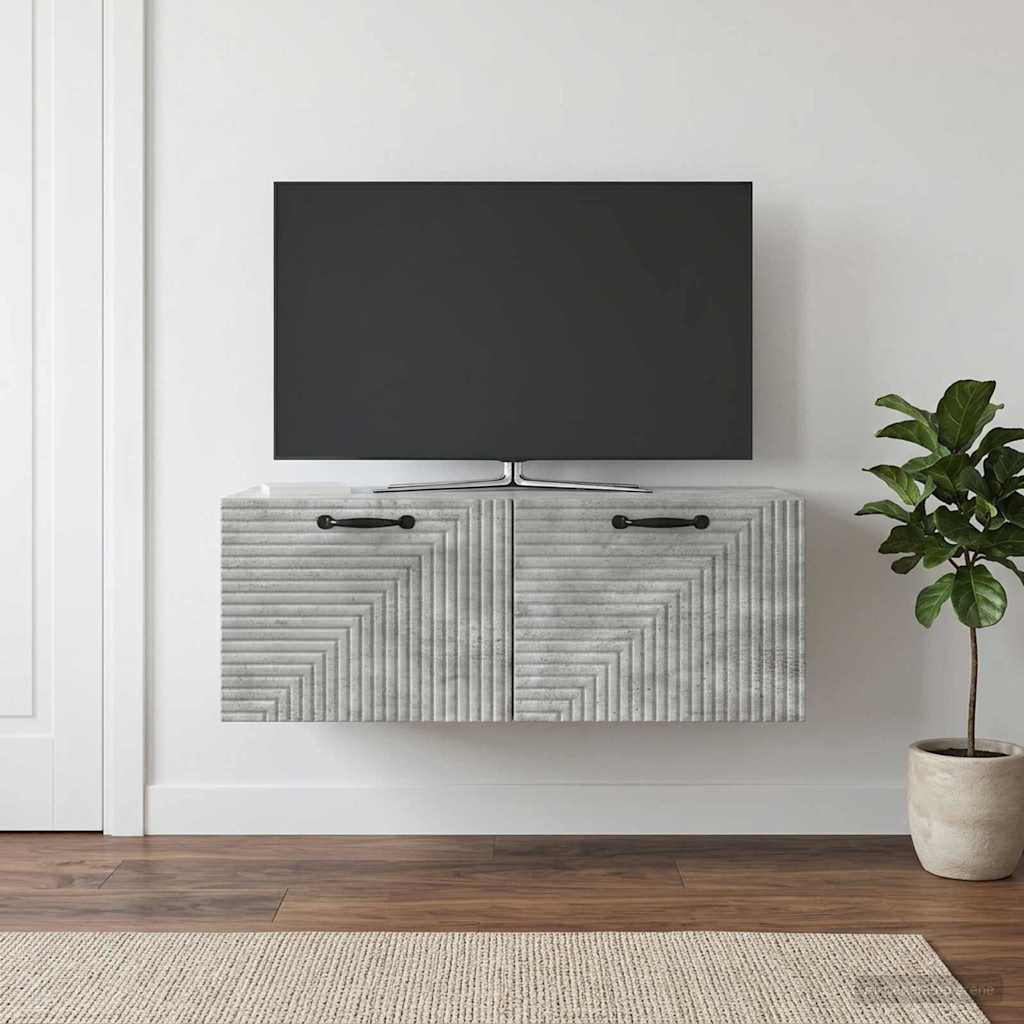vidaXL Wandmontierter TV-Schrank Betongrau 78,5 x 41 x 30 cm