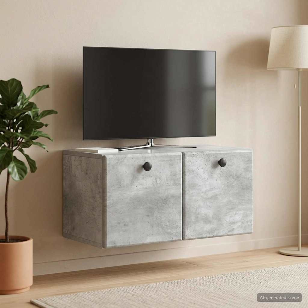 vidaXL Wandmontierter TV-Schrank 59,5 x 31 x 30 cm Betongrau