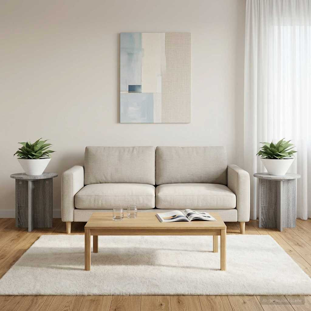 vidaXL Pflanzenständer 2 pcs Graues Sonoma 40 x 40 x 40 cm