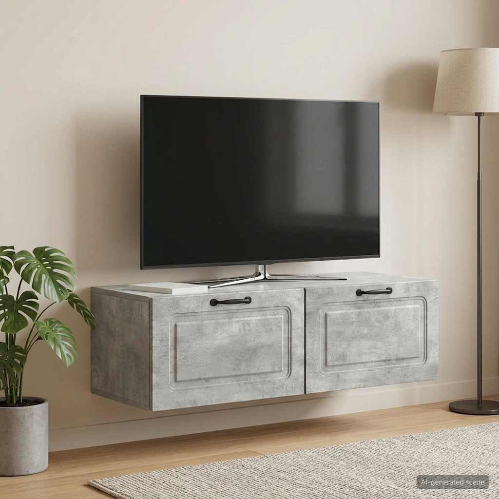vidaXL Wandmontierter TV-Schrank Betongrau 98 x 41 x 30 cm