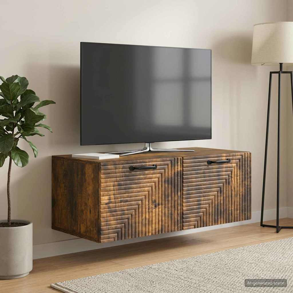 vidaXL Wandmontierter TV-Schrank Geräucherte Eiche 78,5 x 41 x 30 cm