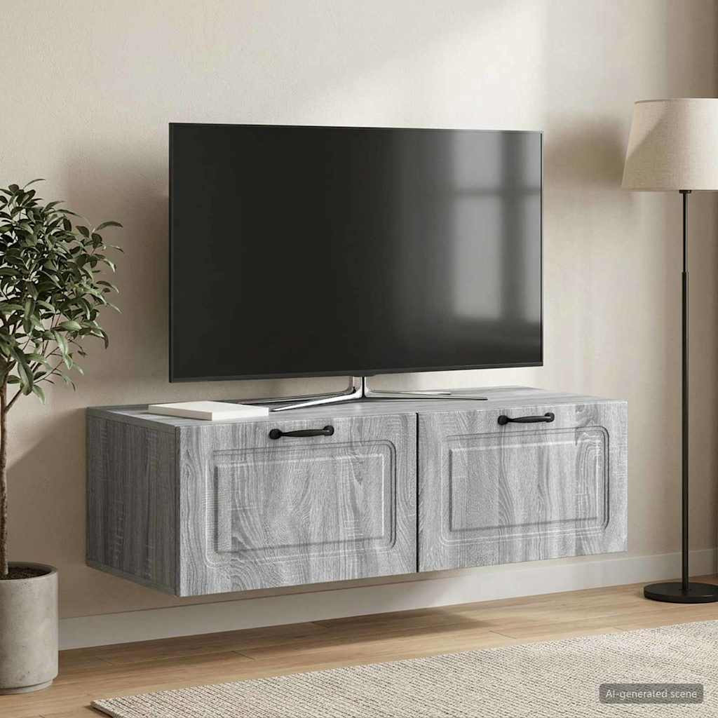 vidaXL Wandmontierter TV-Schrank Graues Sonoma 98 x 41 x 30 cm