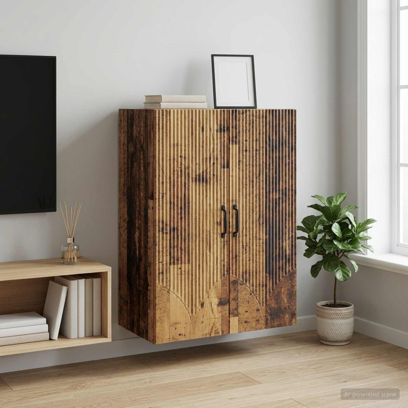 vidaXL Wandschrank Altholz 66 x 34,5 x 90 cm Holzwerkstoff