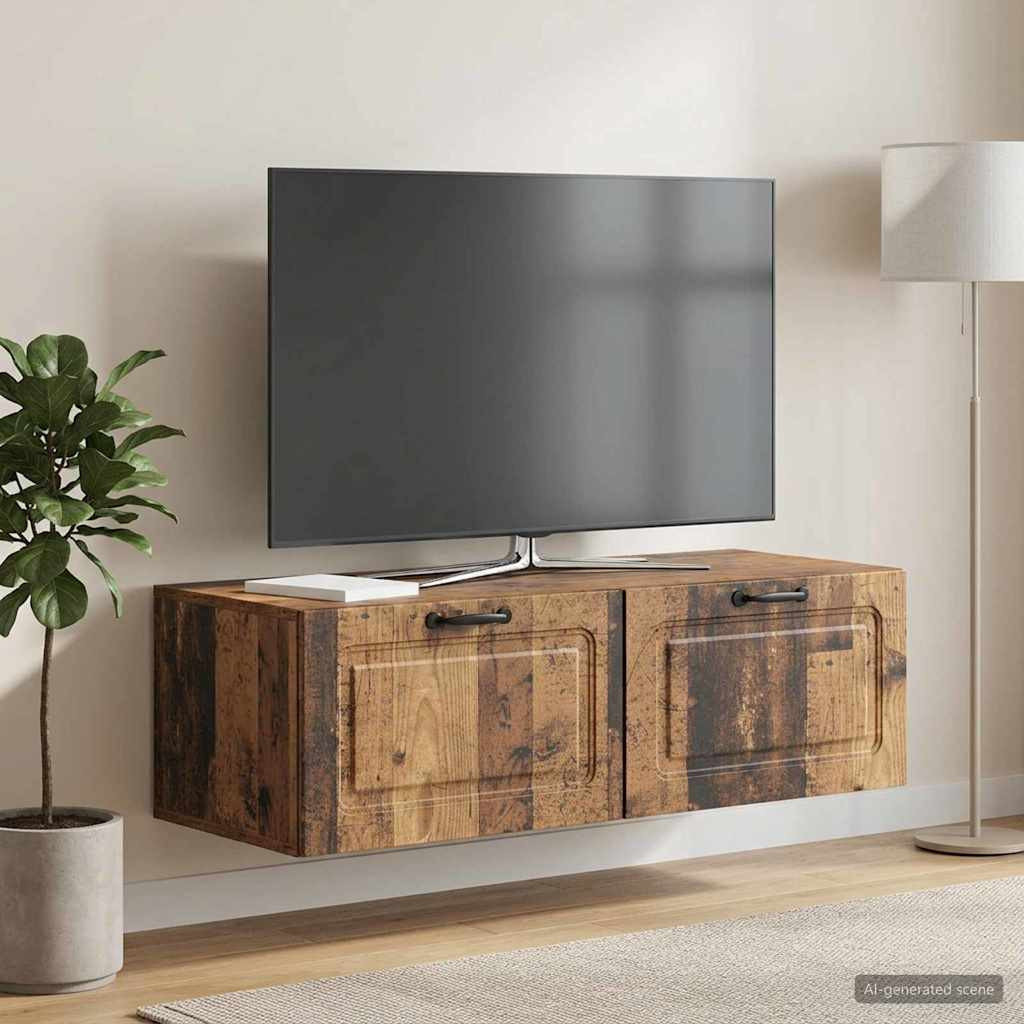 vidaXL Wandmontierter TV-Schrank Altholz 98 x 41 x 30 cm Holzwerkstoff