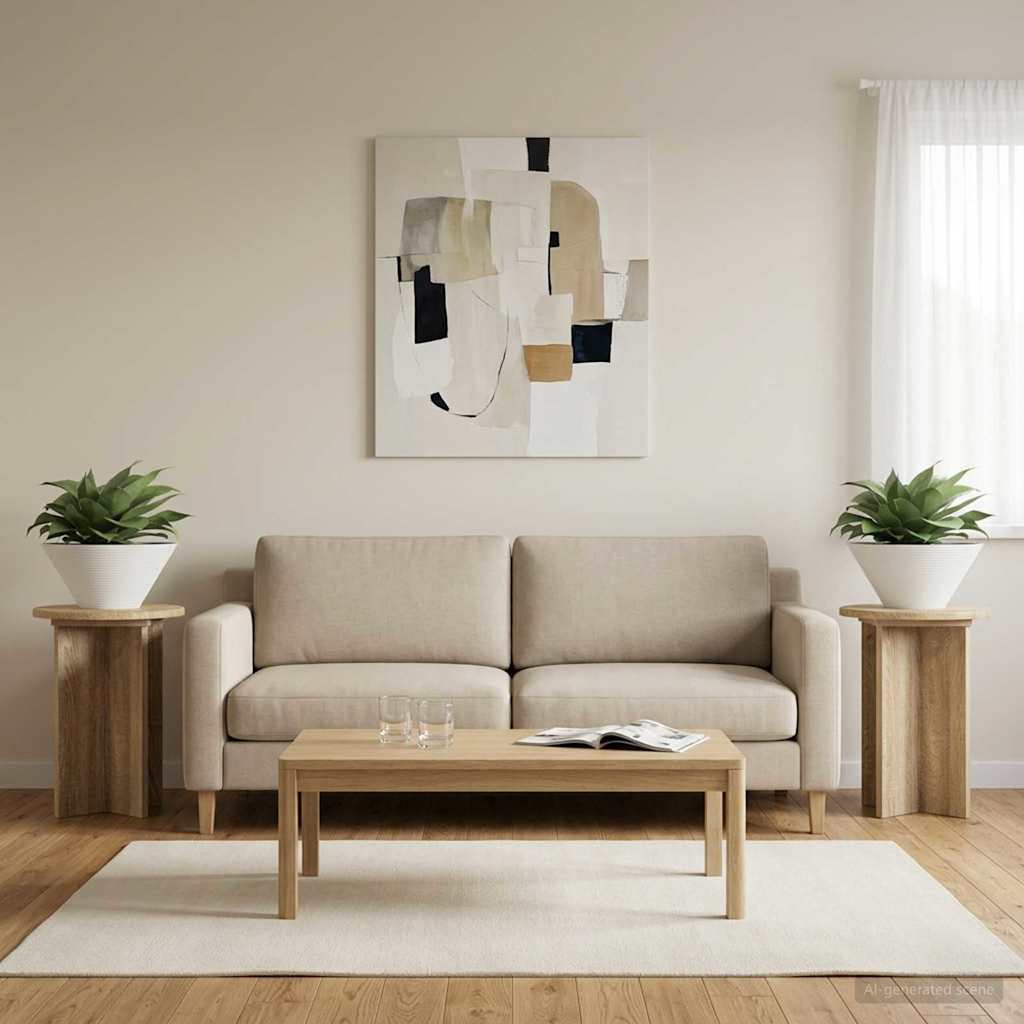 vidaXL Pflanzenständer 2 pcs Sonoma-Eiche Ø29,5 x 40 cm Holzwerkstoff