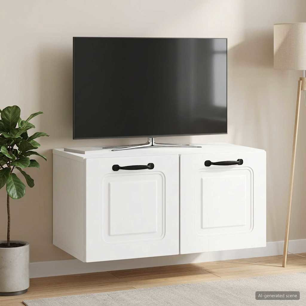 vidaXL Wandmontierter TV-Schrank Weiß 59,5 x 31 x 30 cm Holzwerkstoff