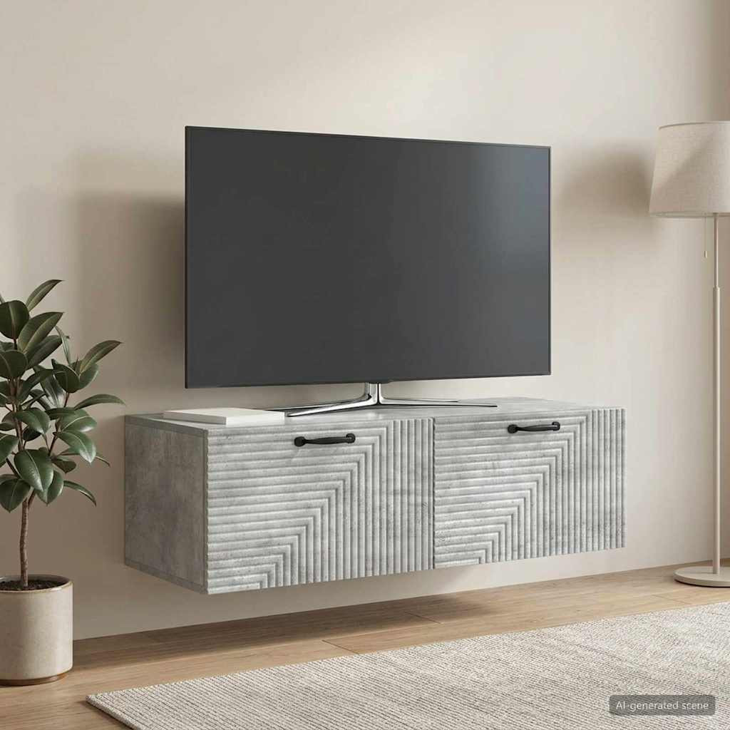 vidaXL Wandmontierter TV-Schrank Betongrau 98 x 41 x 30 cm