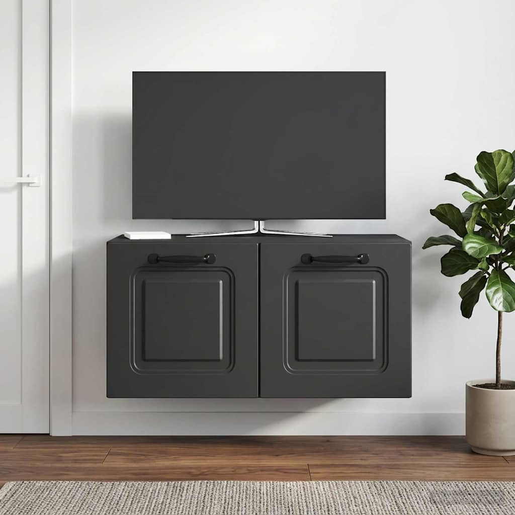 vidaXL Wandmontierter TV-Schrank Schwarz 59,5 x 31 x 30 cm