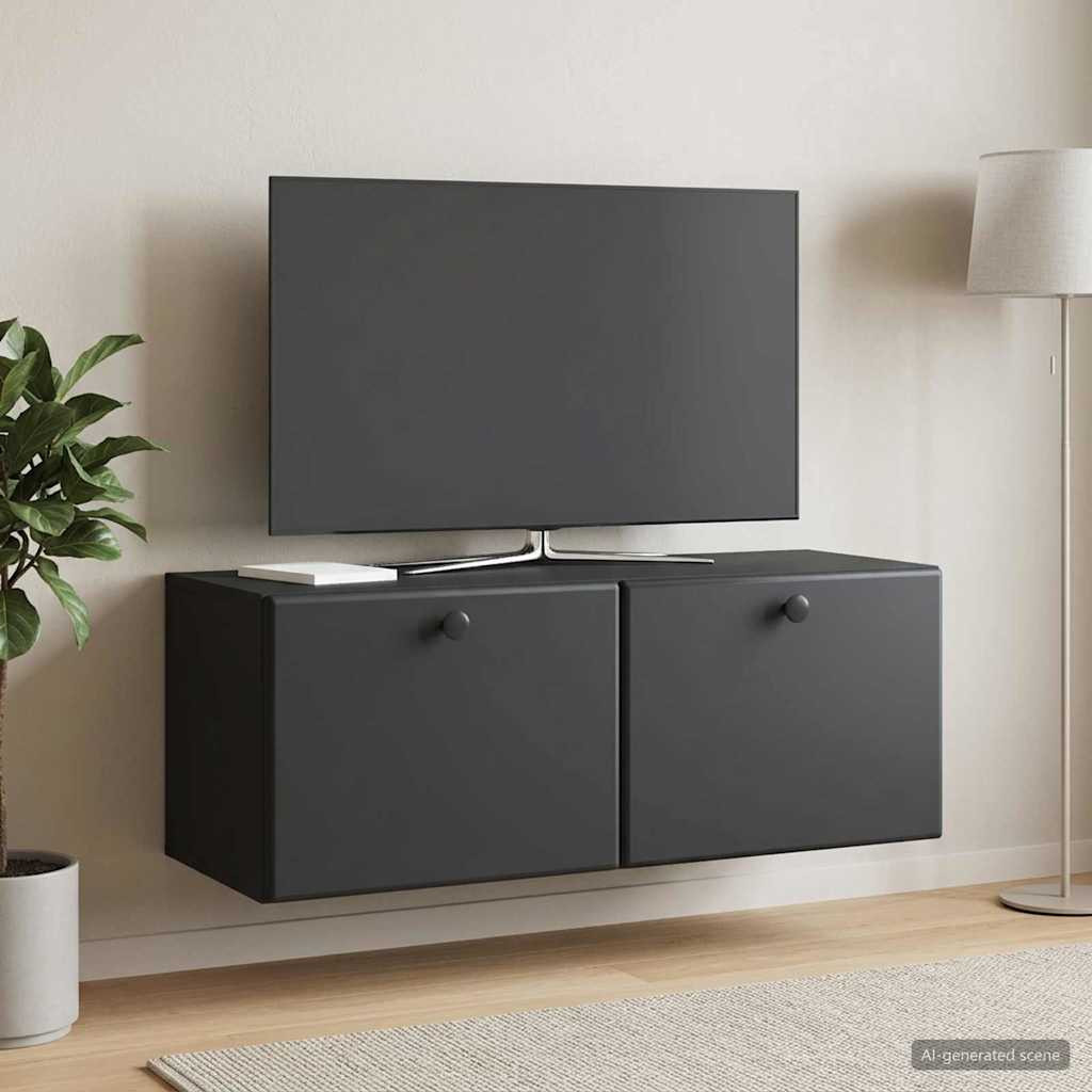 vidaXL Wandmontierter TV-Schrank 78,5 x 31 x 30 cm Schwarz