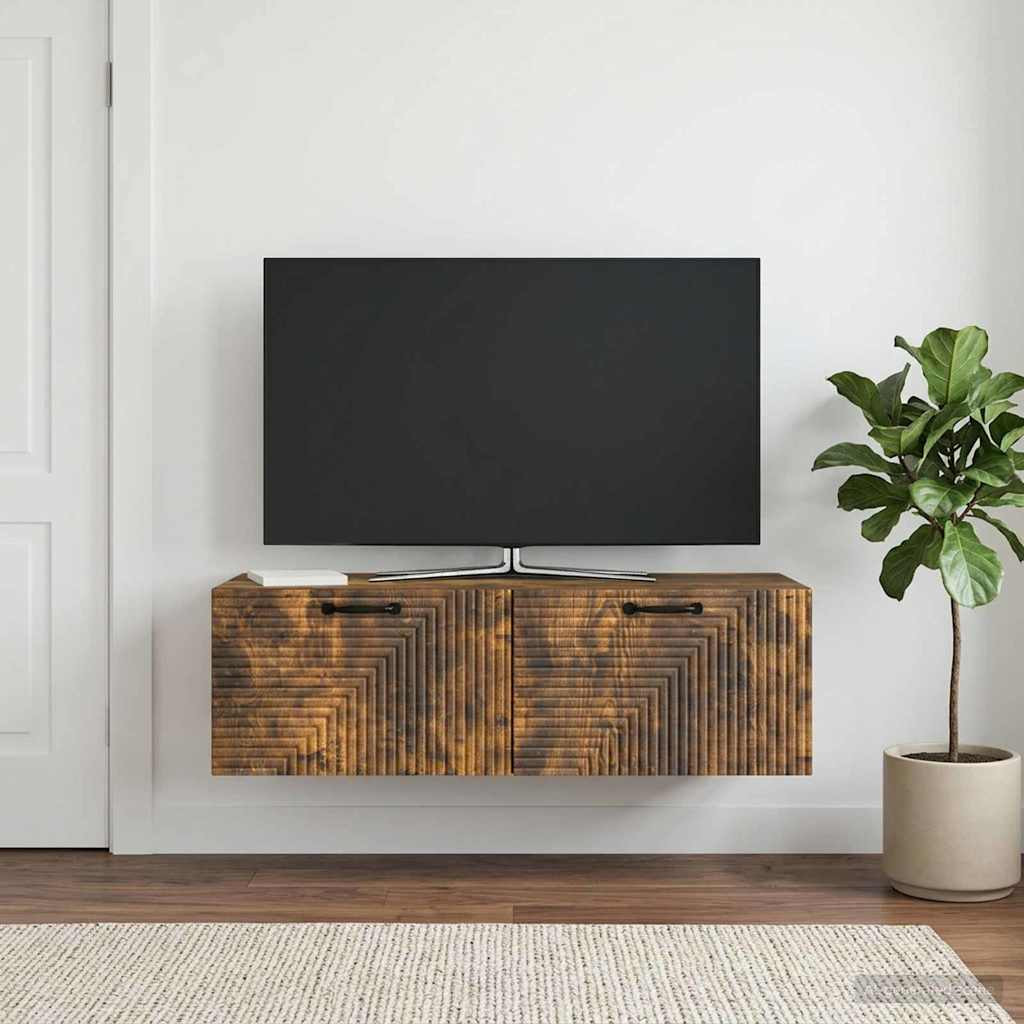 vidaXL Wandmontierter TV-Schrank Geräucherte Eiche 98 x 41 x 30 cm