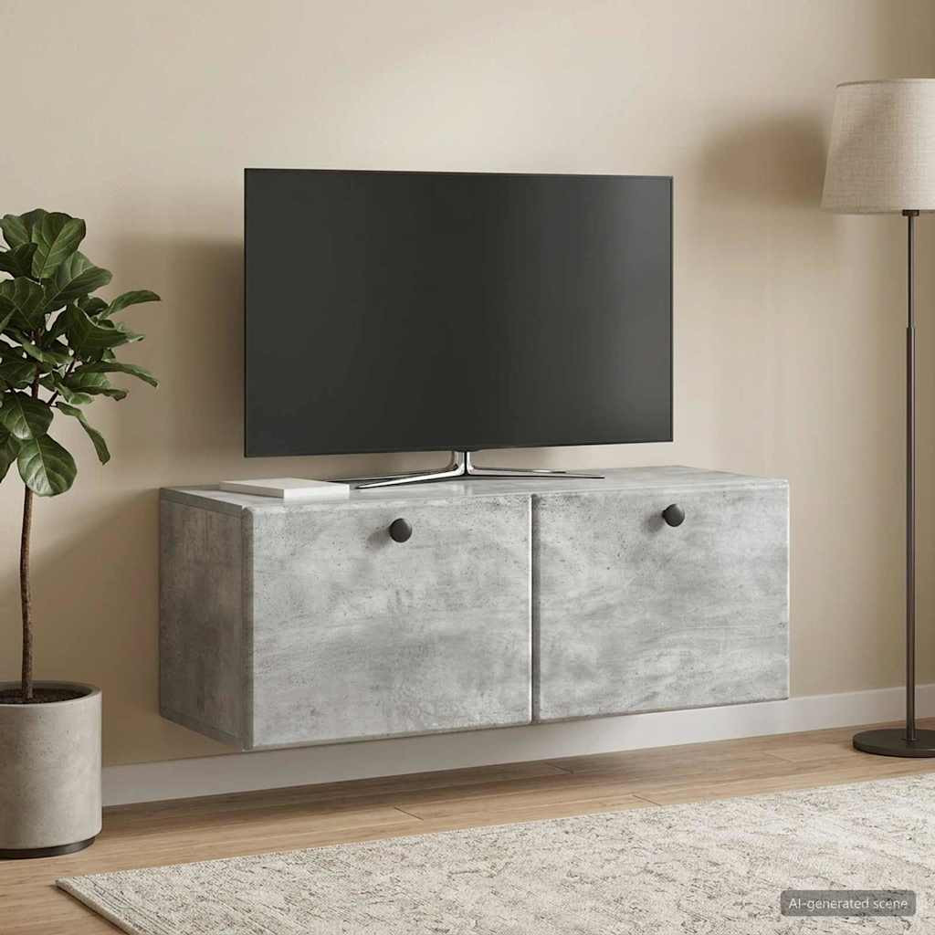 vidaXL Wandmontierter TV-Schrank 78,5 x 31 x 30 cm Betongrau