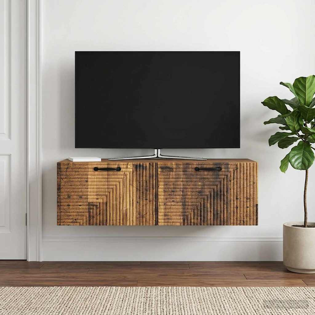 vidaXL Wandmontierter TV-Schrank Altholz 98 x 41 x 30 cm Holzwerkstoff