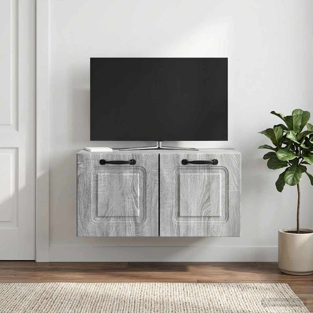 vidaXL Wandmontierter TV-Schrank Graues Sonoma 59,5 x 31 x 30 cm