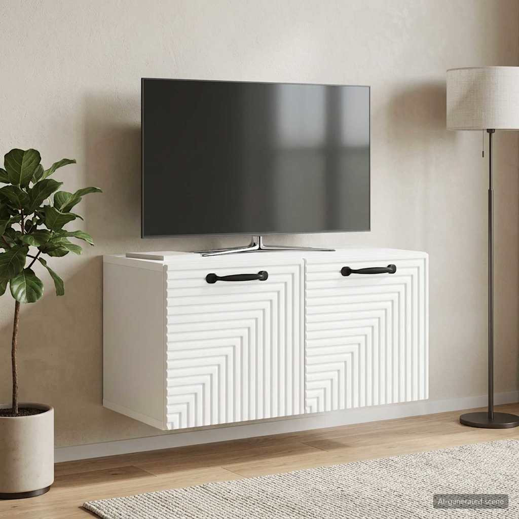 vidaXL Wandmontierter TV-Schrank Weiß 59,5 x 31 x 30 cm Holzwerkstoff