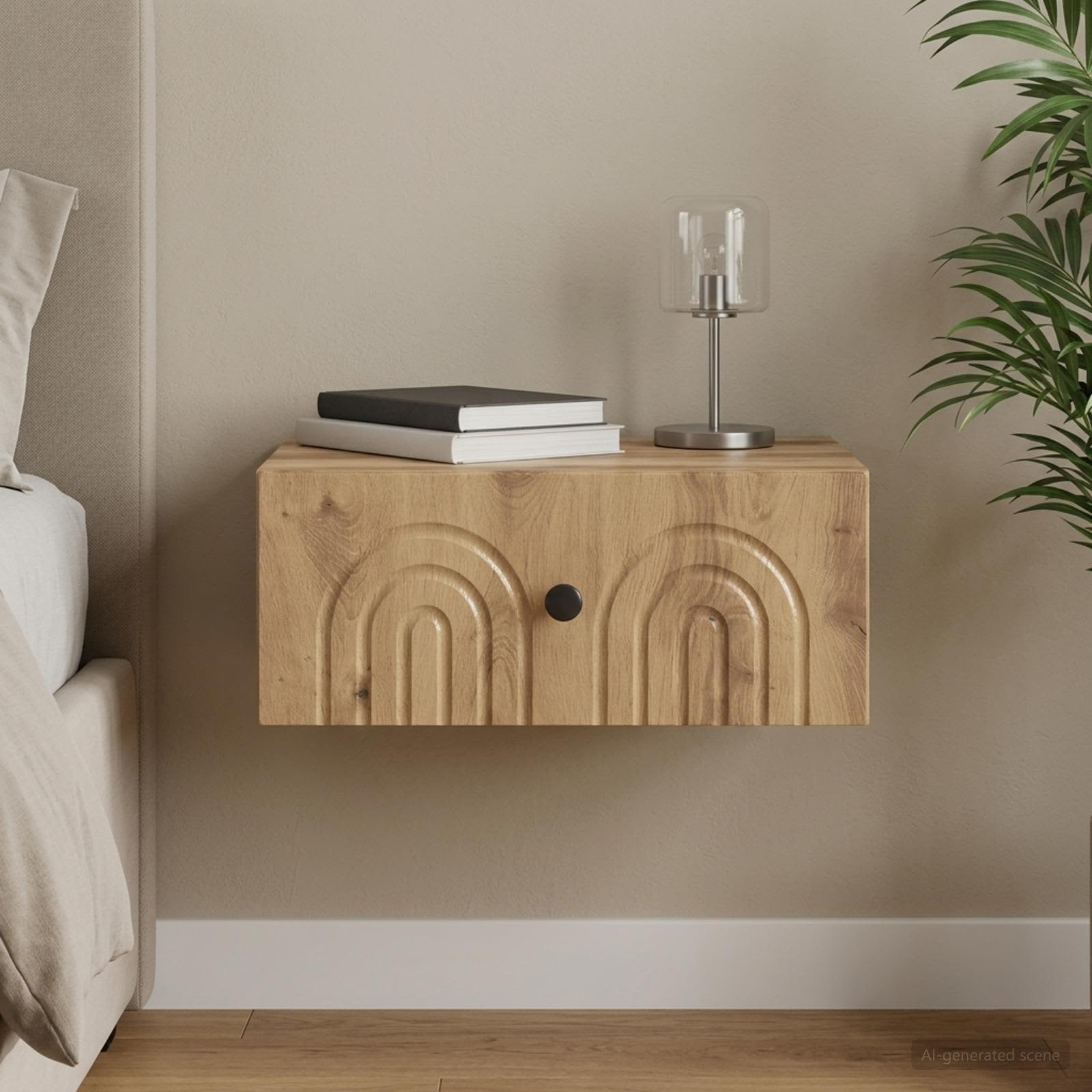vidaXL Wandmontierter Nachttisch Artisan-Eiche 49 x 34,5 x 20 cm