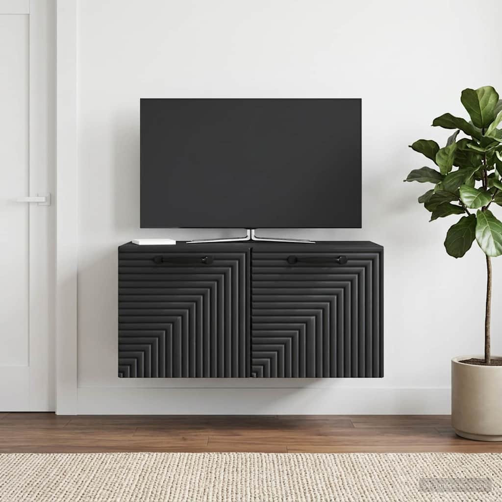 vidaXL Wandmontierter TV-Schrank Schwarz 59,5 x 31 x 30 cm