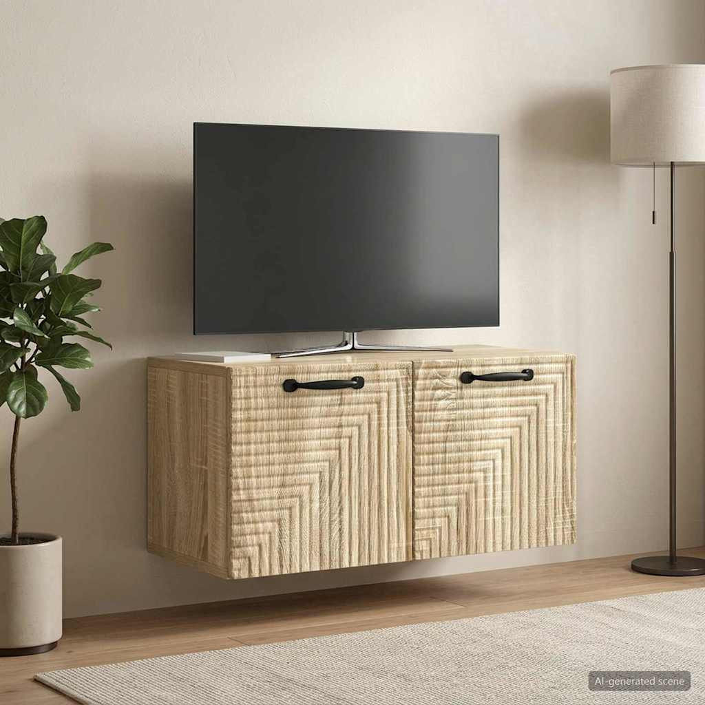 vidaXL Wandmontierter TV-Schrank Sonoma-Eiche 59,5 x 31 x 30 cm