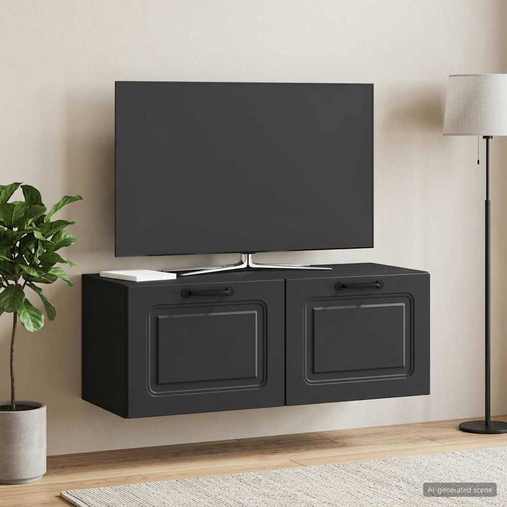 vidaXL Wandmontierter TV-Schrank Schwarz 78,5 x 31 x 30 cm