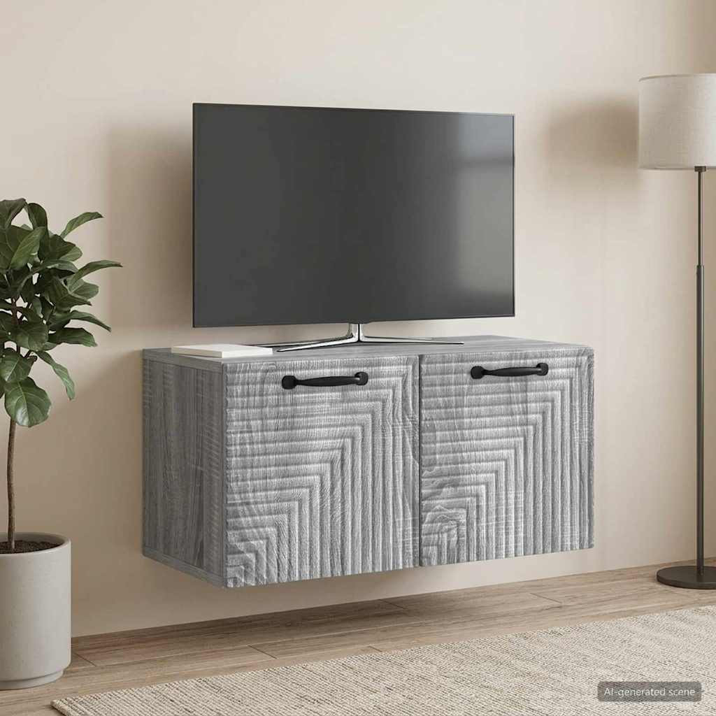 vidaXL Wandmontierter TV-Schrank Graues Sonoma 59,5 x 31 x 30 cm