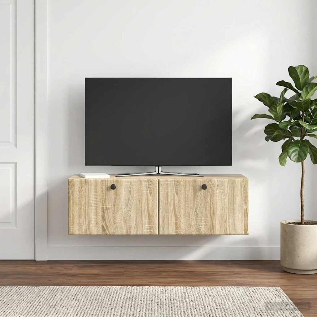 vidaXL Wandmontierter TV-Schrank 98 x 31 x 30 cm Sonoma-Eiche