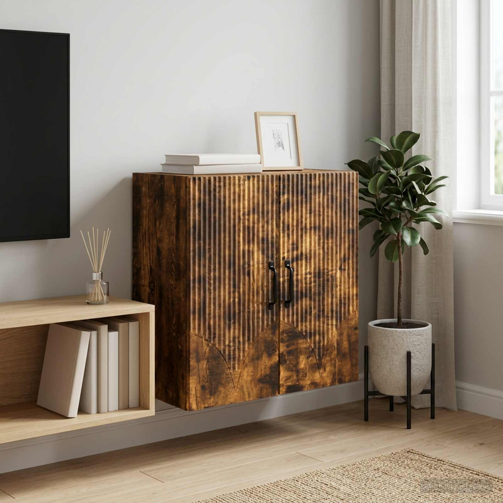 vidaXL Wandschrank Geräucherte Eiche 59 x 31 x 60 cm Holzwerkstoff
