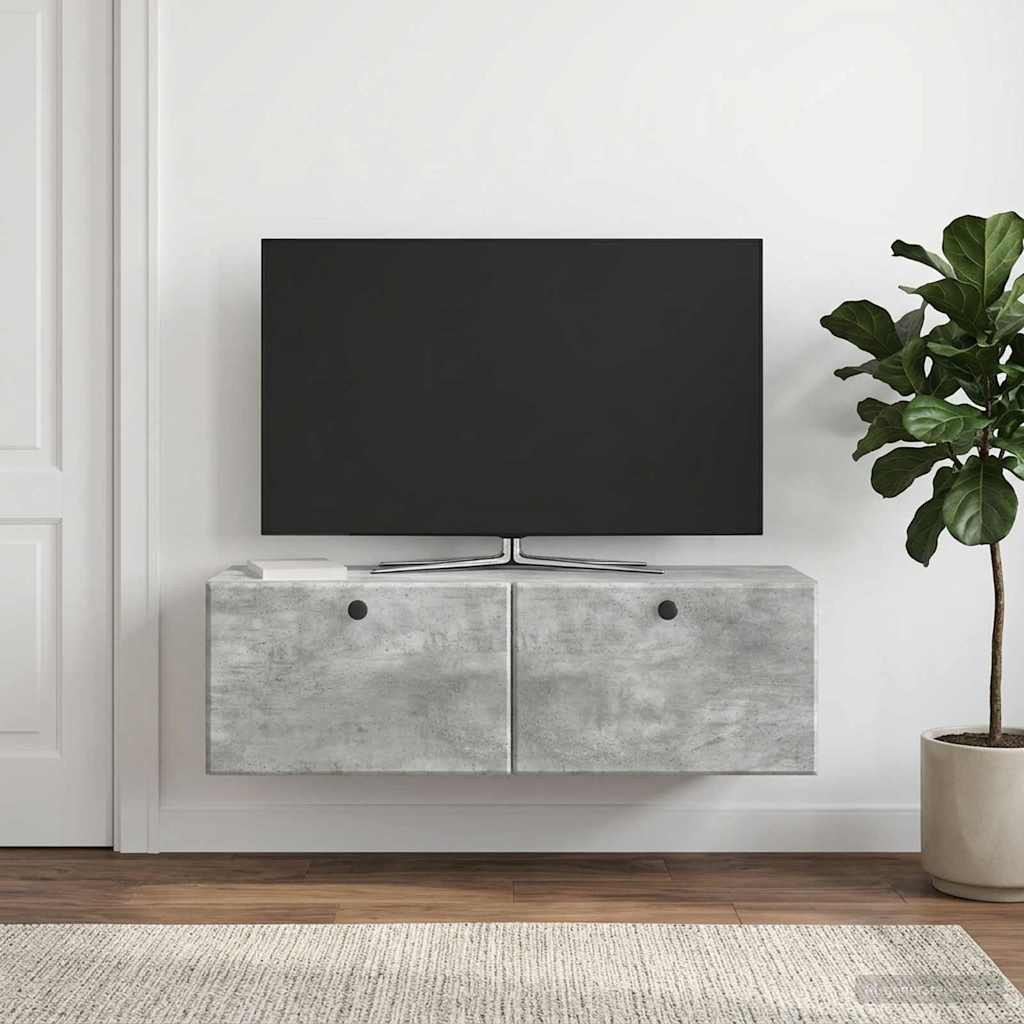 vidaXL Wandmontierter TV-Schrank 98 x 31 x 30 cm Betongrau