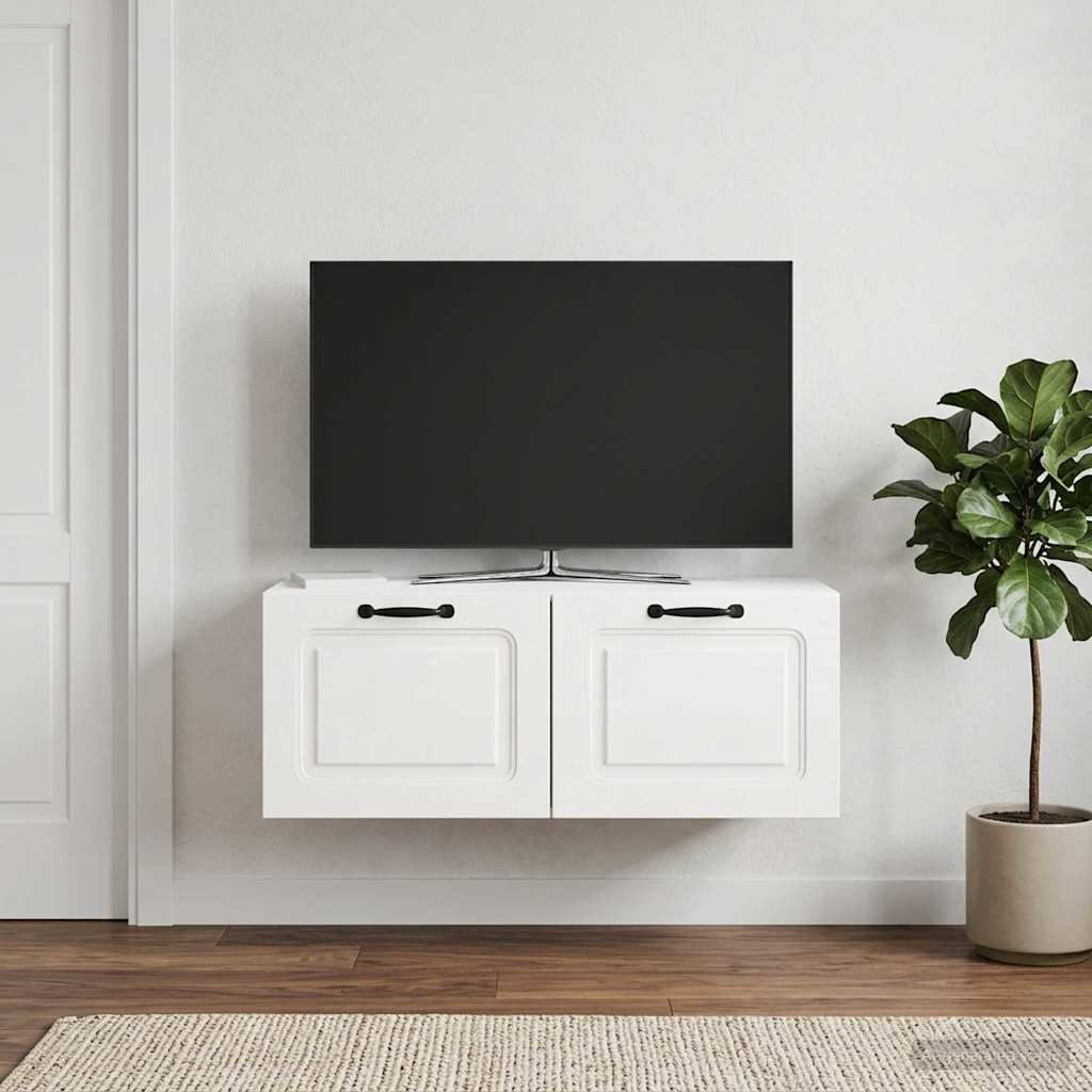vidaXL Wandmontierter TV-Schrank Hochglanz Weiß 78,5 x 31 x 30 cm