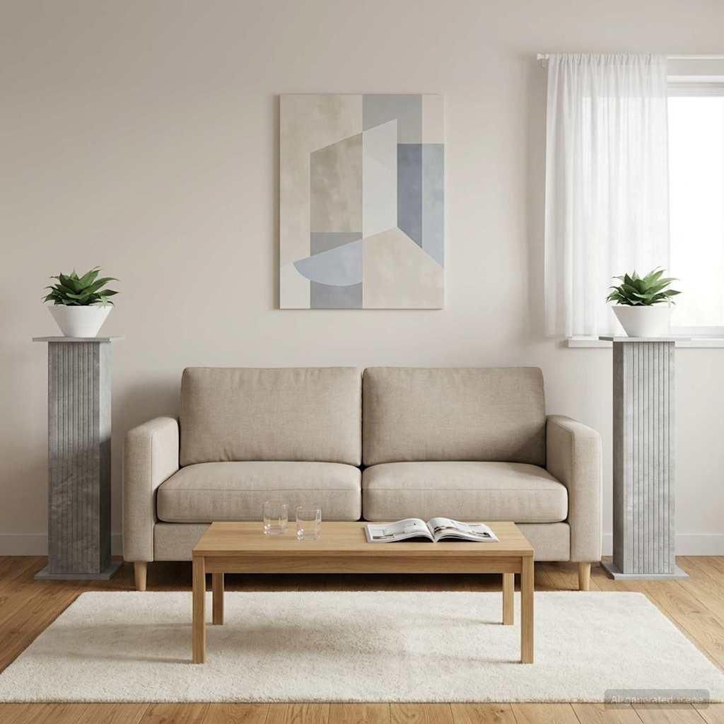 vidaXL Pflanzenständer 2 pcs Betongrau 30,5 x 30 x 100,5 cm