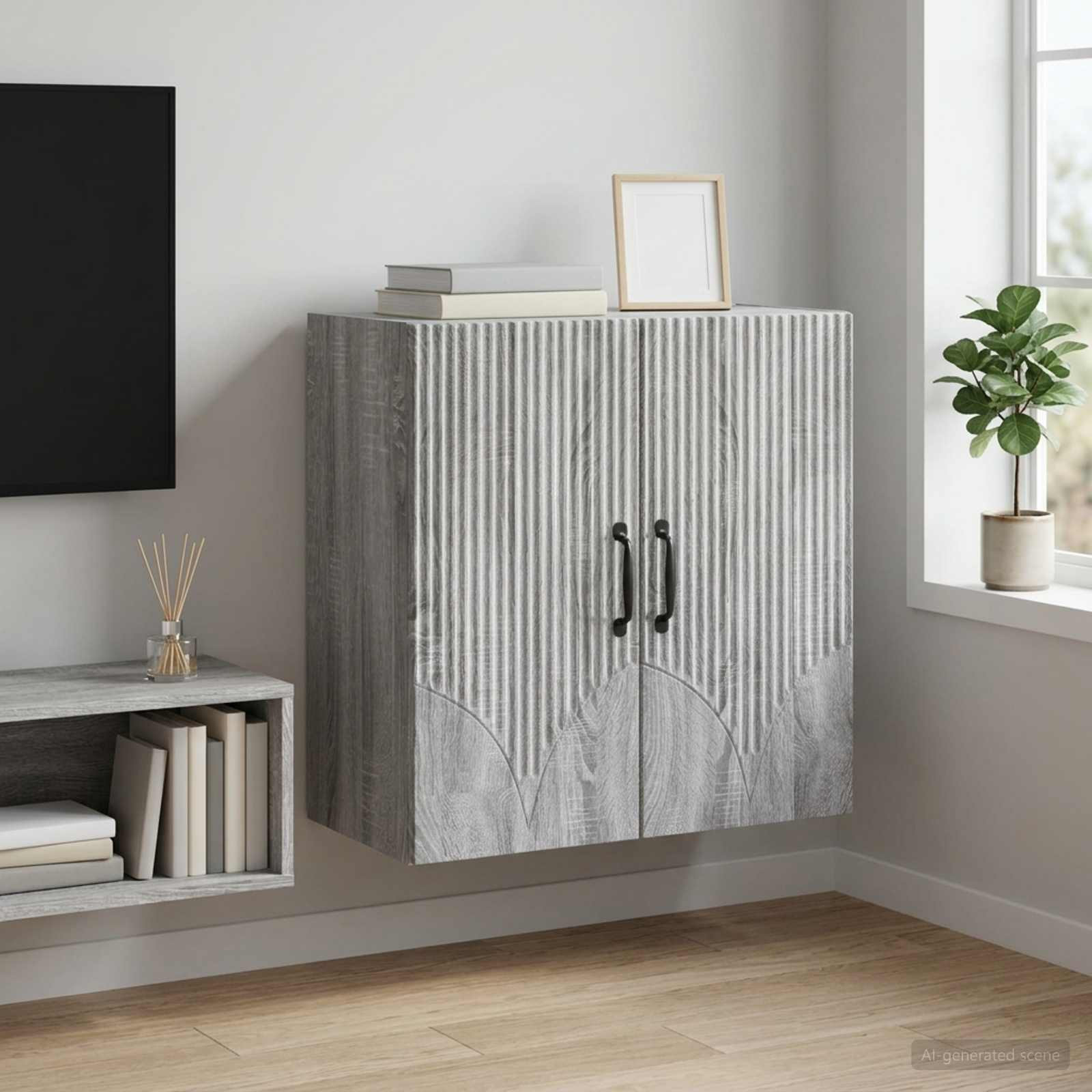 vidaXL Wandschrank Grau Sonoma 59 x 31 x 60 cm Holzwerkstoff