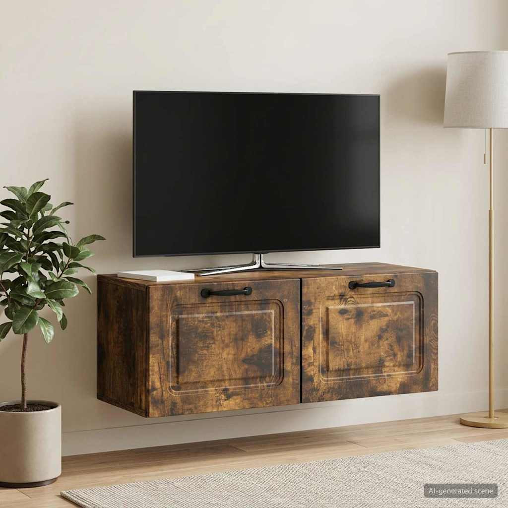 vidaXL Wandmontierter TV-Schrank Geräucherte Eiche 78,5 x 31 x 30 cm