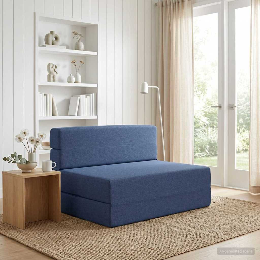 vidaXL Klappsofa Bett Blau 70 x 80 x 60 cm Stoff