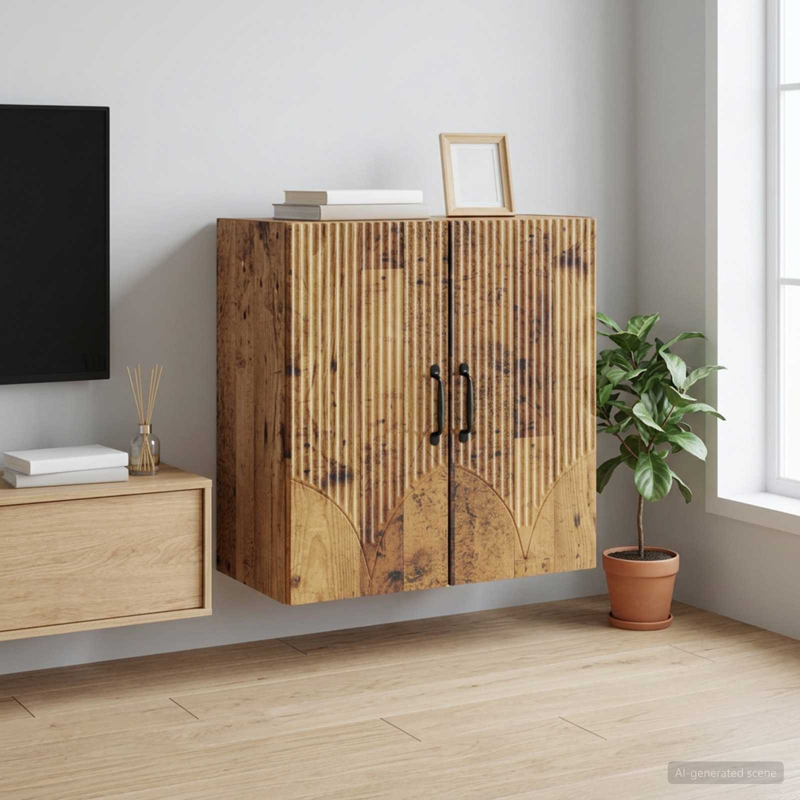 vidaXL Wandschrank Altholz 59 x 31 x 60 cm Holzwerkstoff