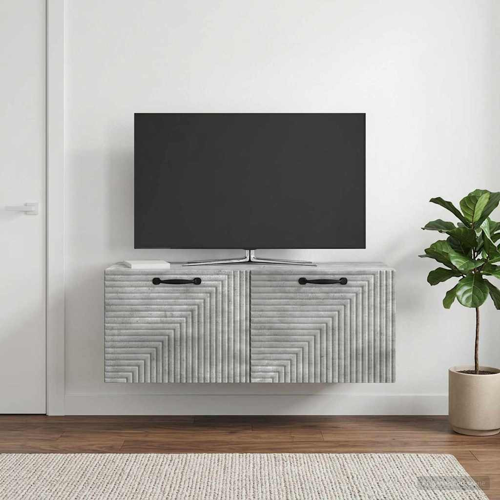 vidaXL Wandmontierter TV-Schrank Betongrau 78,5 x 31 x 30 cm