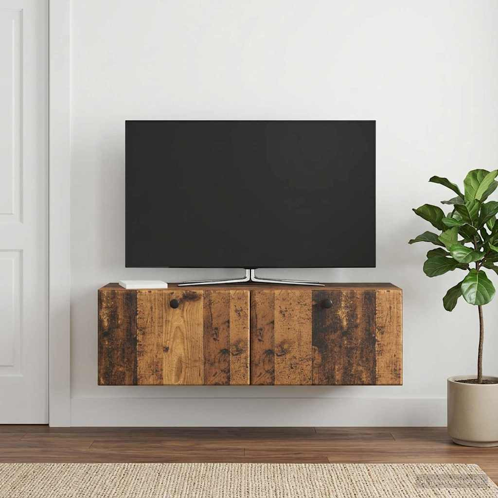 vidaXL Wandmontierter TV-Schrank 98 x 31 x 30 cm Altholz Holzwerkstoff