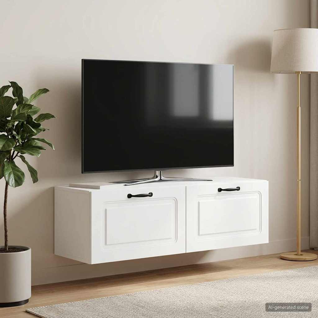 vidaXL Wandmontierter TV-Schrank Weiß 98 x 31 x 30 cm Holzwerkstoff