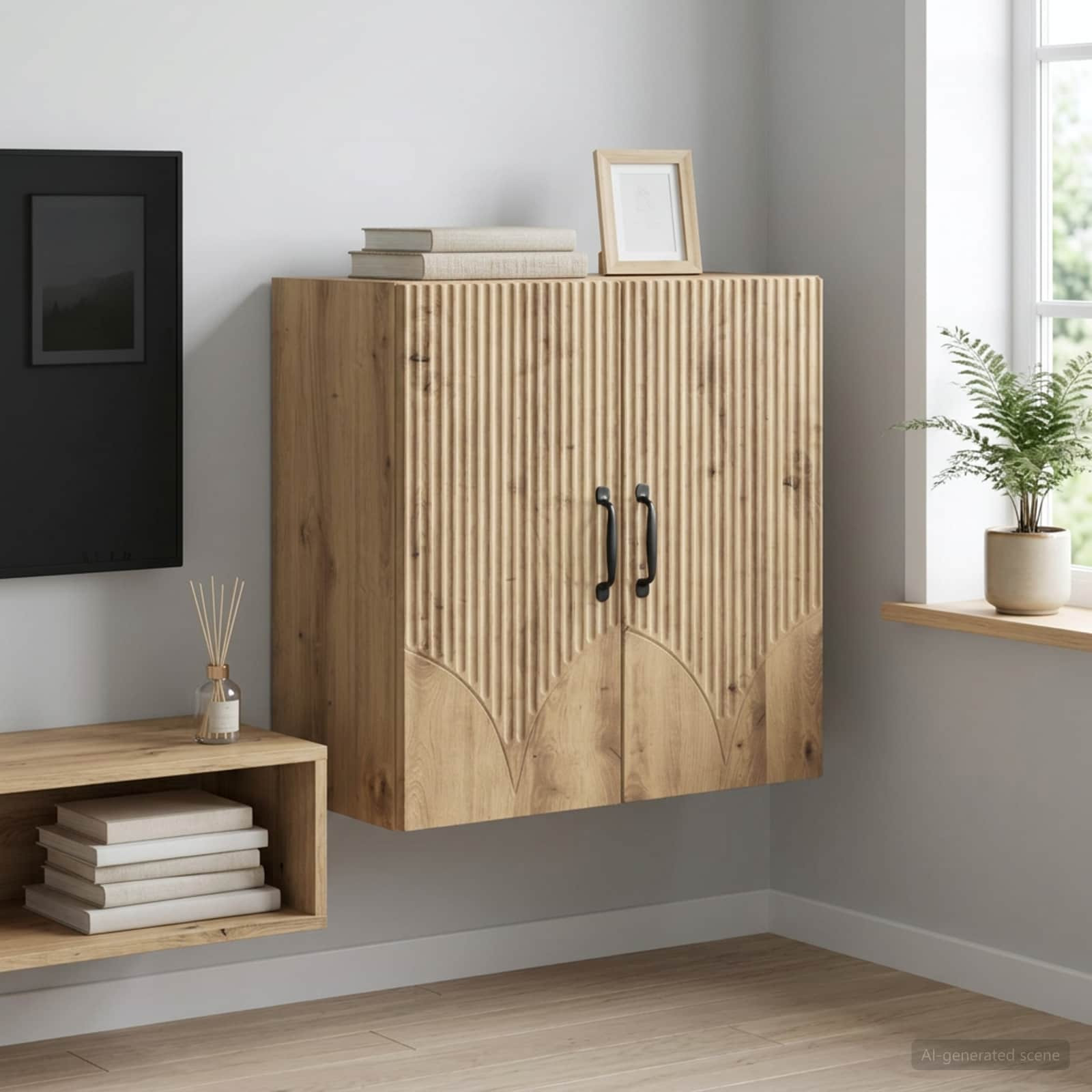 vidaXL Wandschrank 59 x 31 x 60 cm Holzwerkstoff Artisan-Eiche