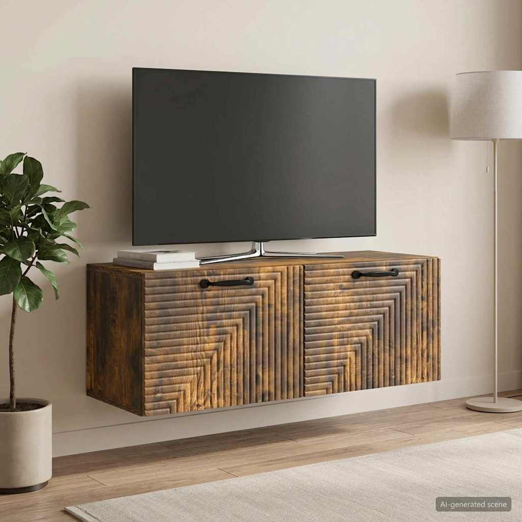 vidaXL Wandmontierter TV-Schrank Geräucherte Eiche 78,5 x 31 x 30 cm