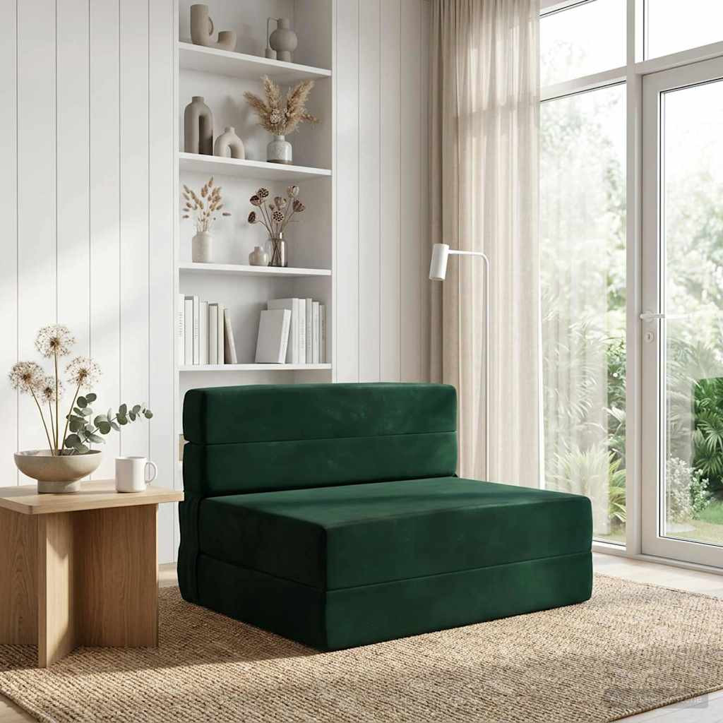 vidaXL Klappsofa Bett Dunkelgrün 70 x 80 x 60 cm Stoff