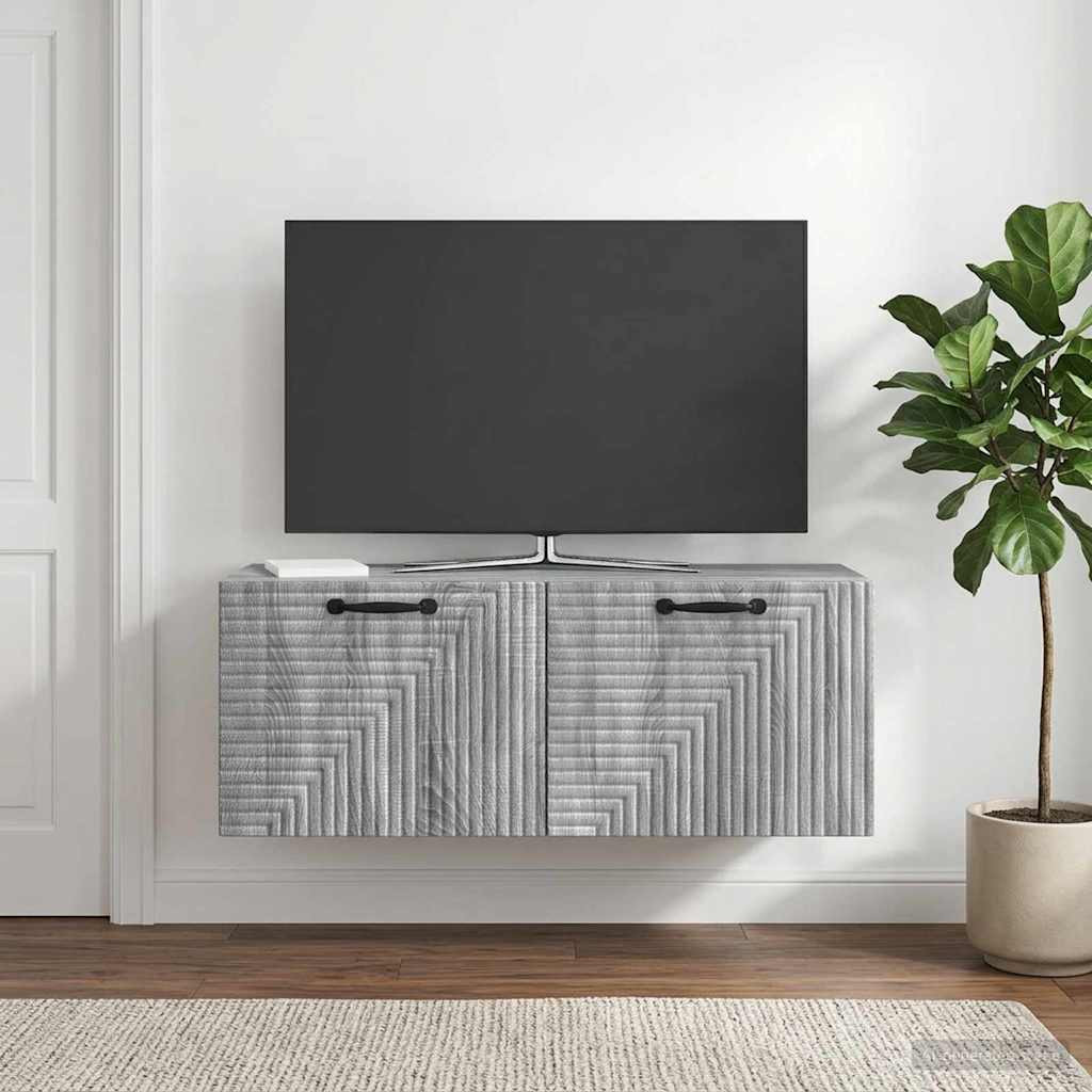vidaXL Wandmontierter TV-Schrank Graues Sonoma 78,5 x 31 x 30 cm