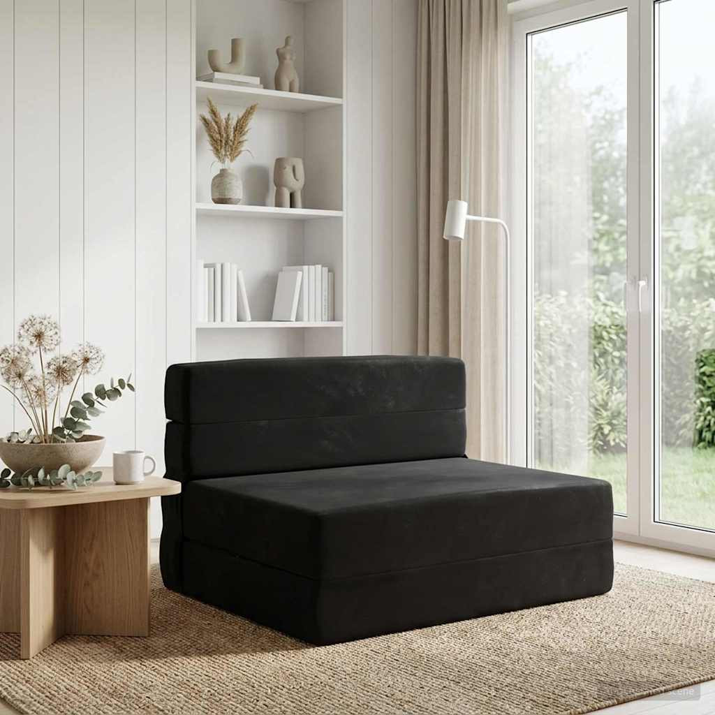 vidaXL Klappsofa Bett Schwarz 70 x 80 x 60 cm Stoff