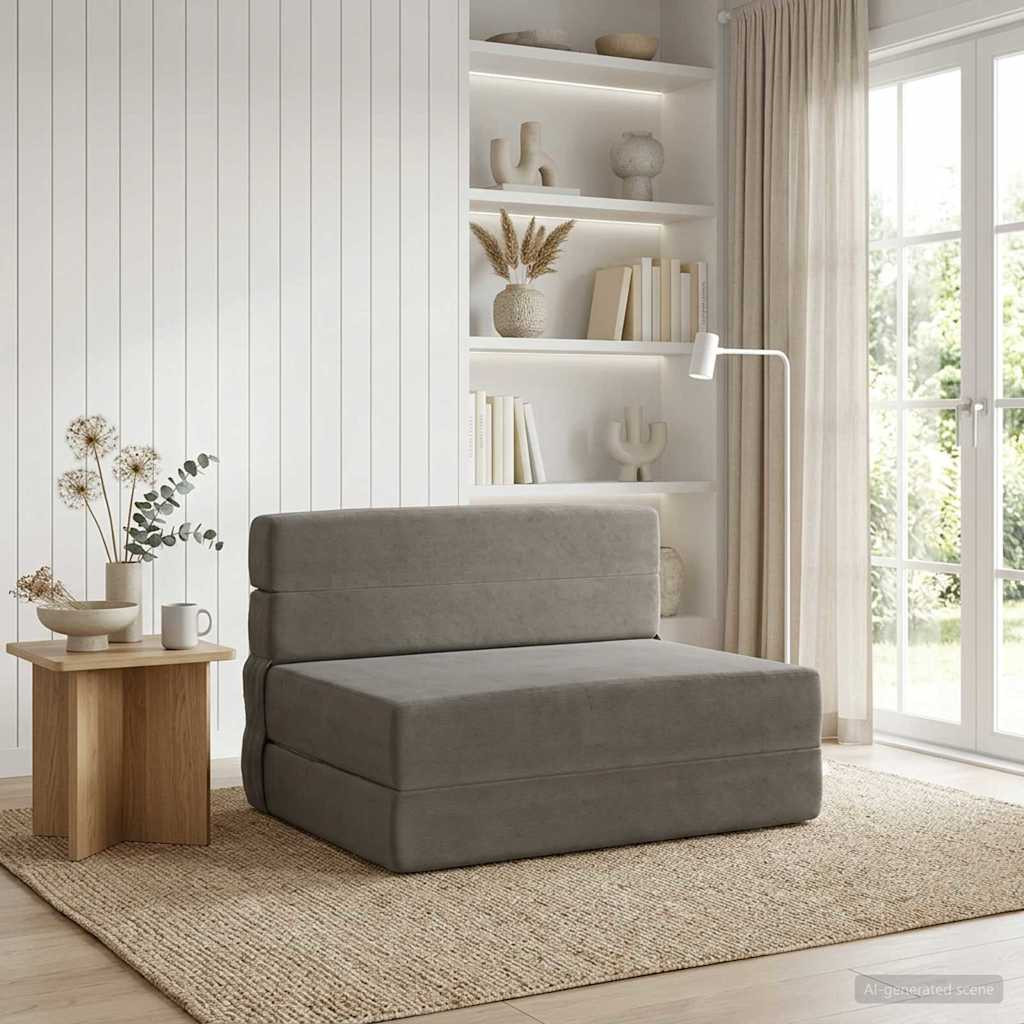 vidaXL Klappsofa Bett Hellgrau 70 x 80 x 60 cm Stoff