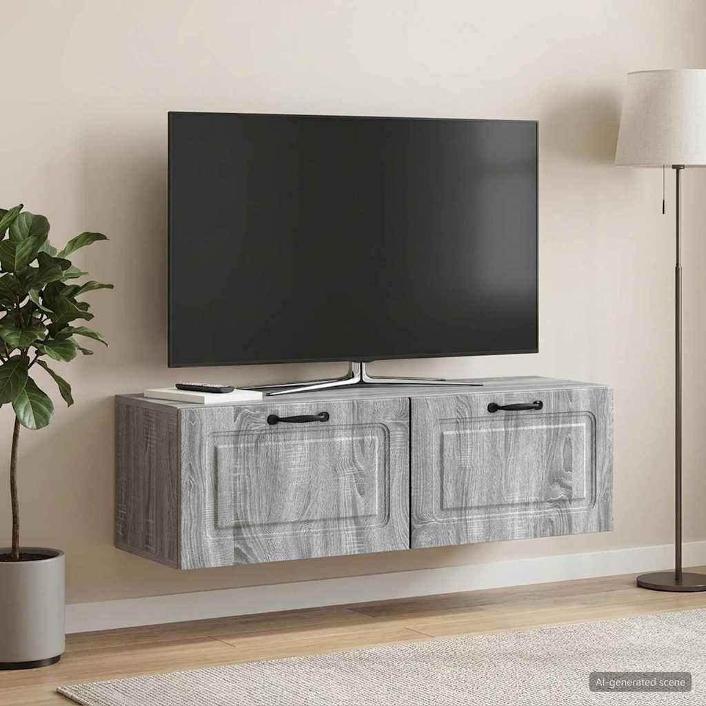 vidaXL Wandmontierter TV-Schrank Graues Sonoma 98 x 31 x 30 cm