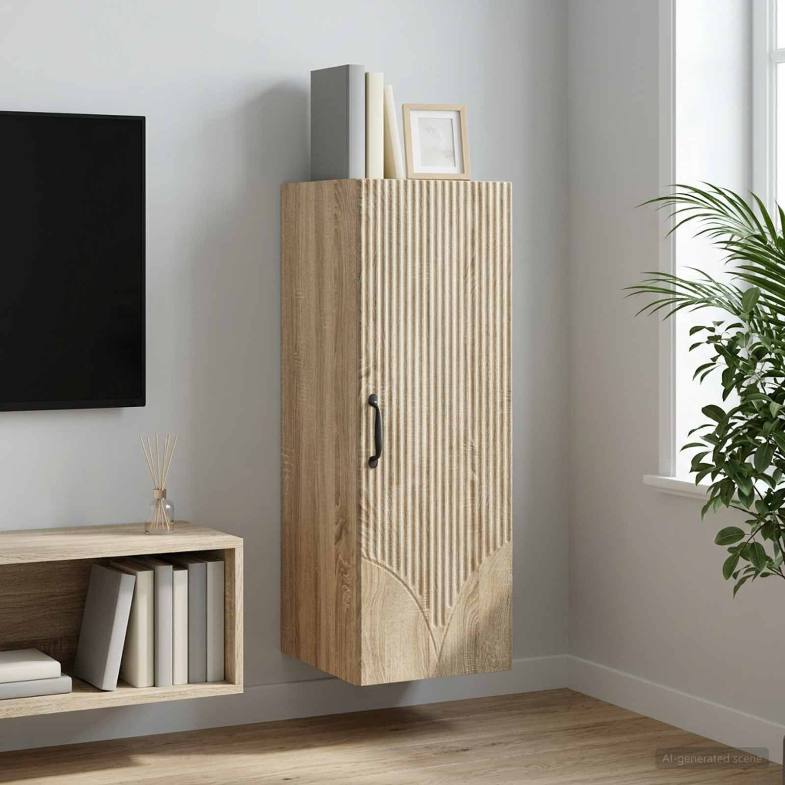 vidaXL Wandschrank Sonoma-Eiche 33 x 34,5 x 90 cm Holzwerkstoff