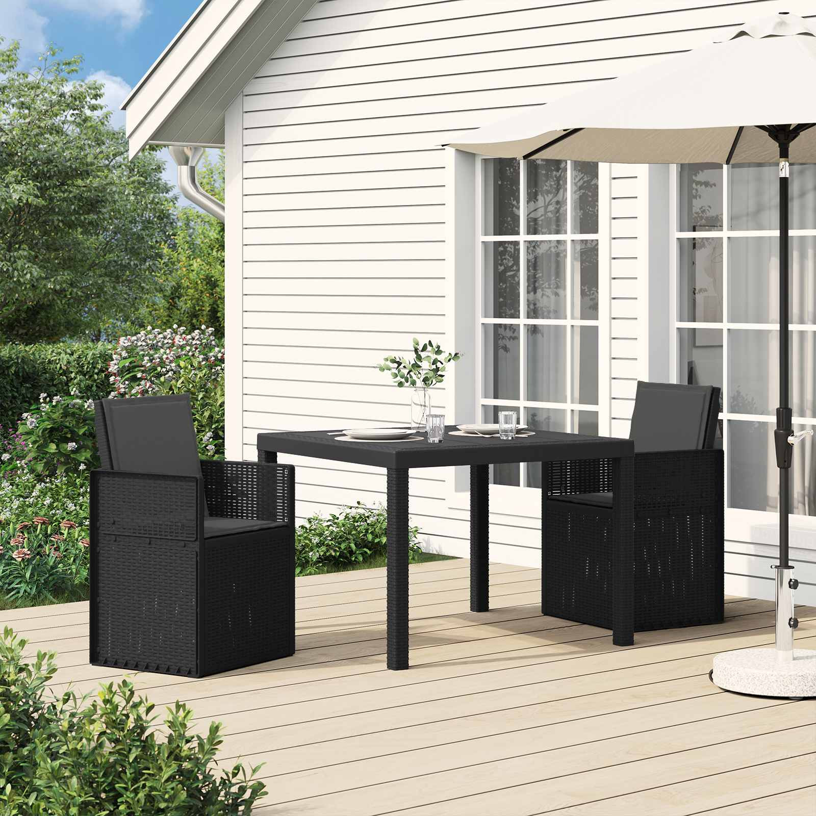vidaXL Garten Esszimmerstühle 2 pcs Anthrazit PP