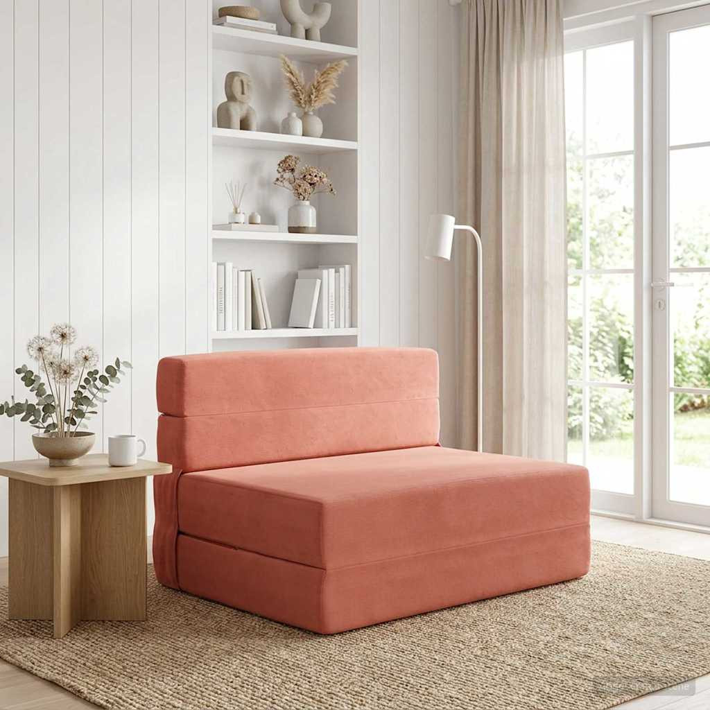 vidaXL Klappsofa Bett Rot-Orange 70 x 80 x 60 cm Stoff