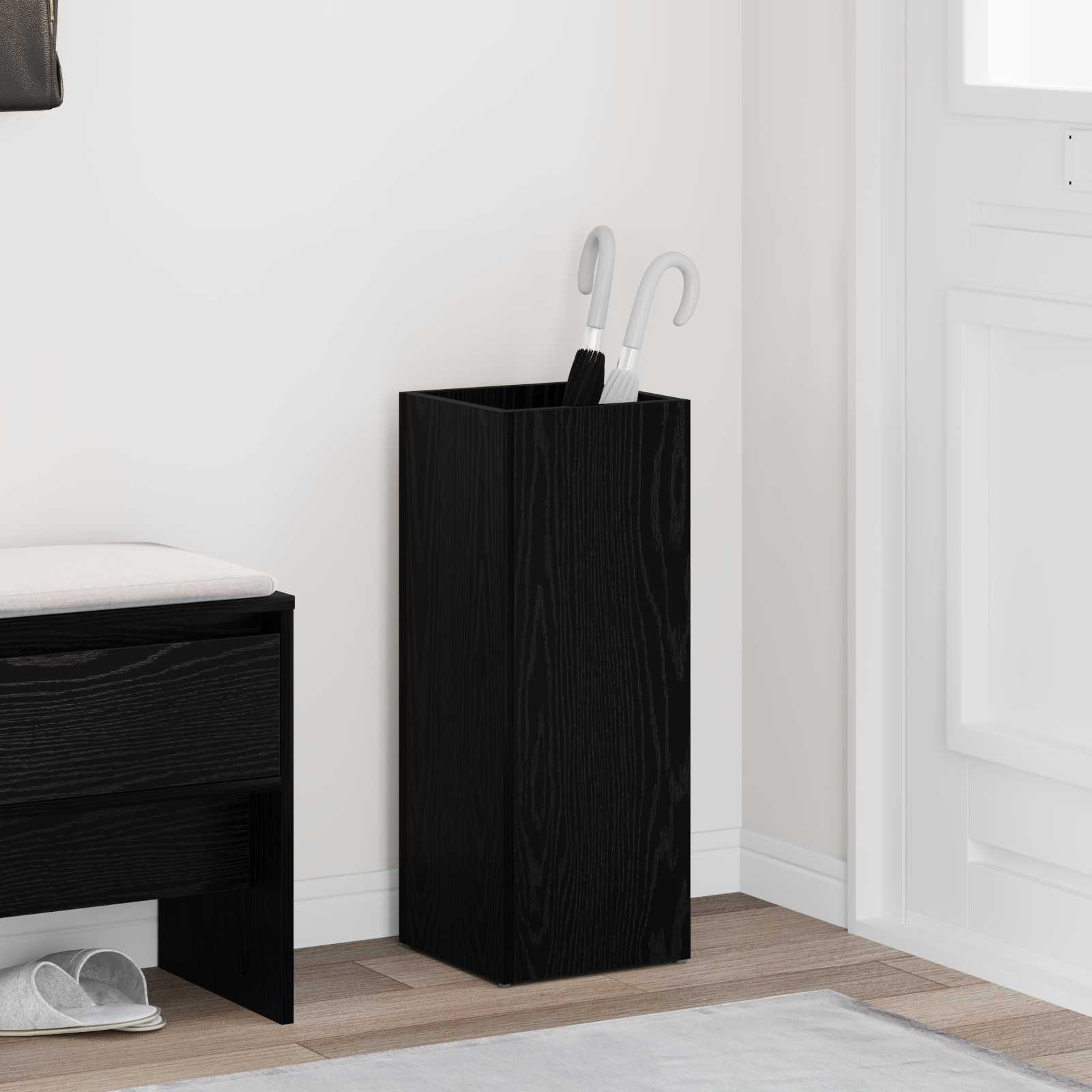 vidaXL Sonnenschirmhalter Schwarz Eichen-Optik 25 x 24,5 x 64 cm