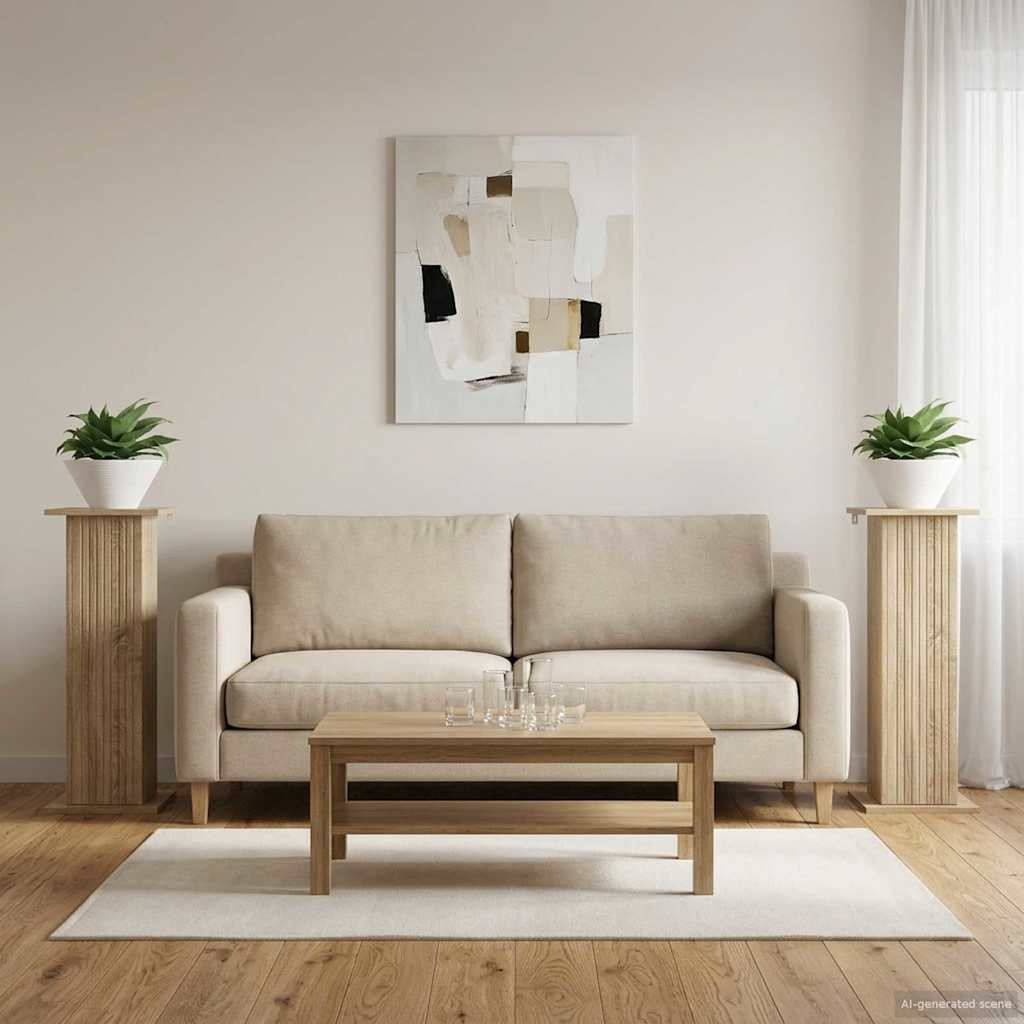 vidaXL Pflanzenständer 2 pcs Sonoma-Eiche 30,5 x 30 x 80,5 cm