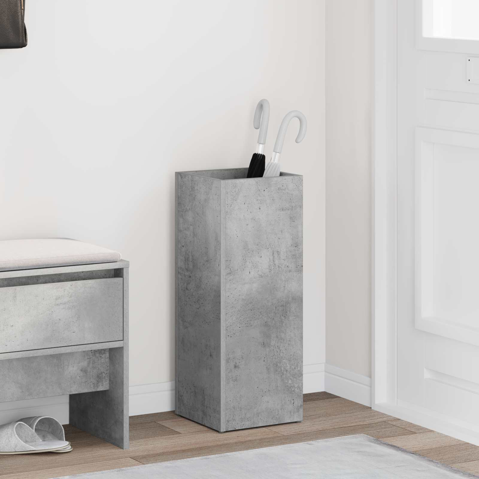 vidaXL Sonnenschirmhalter Beton Grau 25 x 24,5 x 64 cm Holzwerkstoff