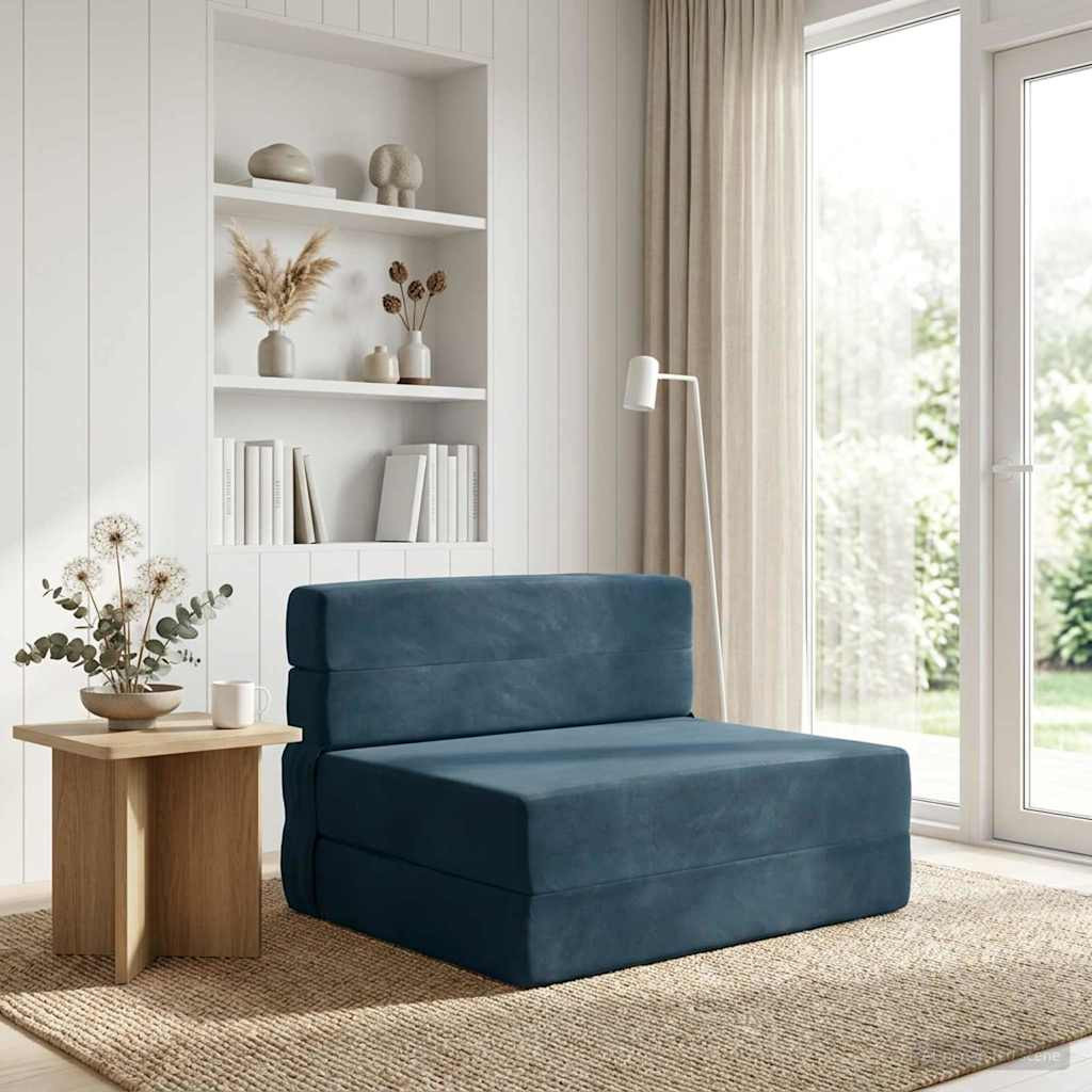 vidaXL Klappsofa Bett Blau 100 x 80 x 60 cm Stoff
