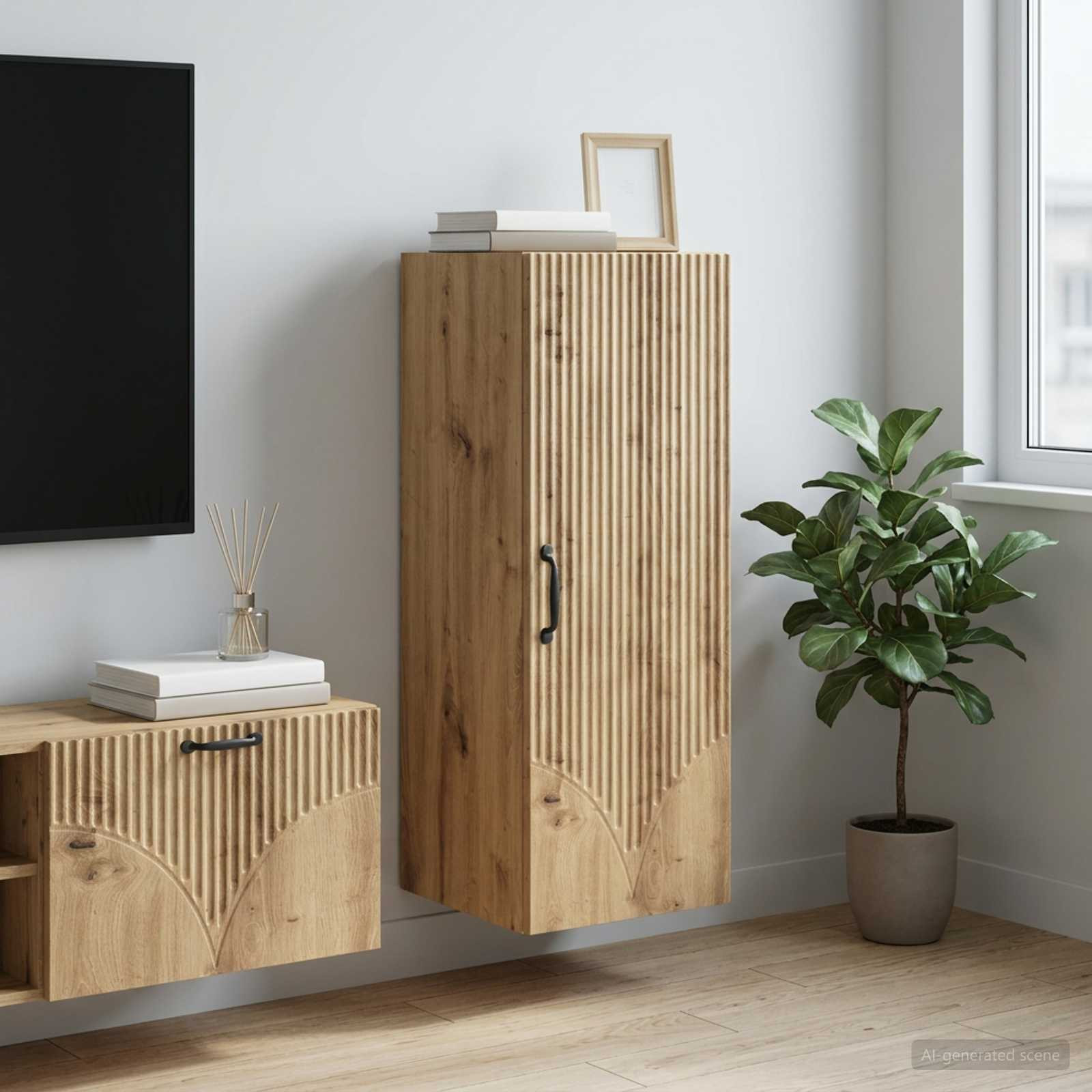 vidaXL Wandschrank 33 x 34,5 x 90 cm Holzwerkstoff Artisan-Eiche